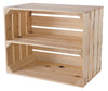 Natürliche Standard-Holzkiste mit Mittelbrett 50x40x30 cm