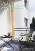 Laden Sie das Bild in den Galerie-Viewer, Senkrecht-Sonnensegel 230 x 140 cm - Blockstreifen gelb-weiß - komplett mit der Seilspanntechnik Universal (3,5 m Edelstahlseil)